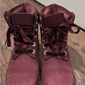 Timberland Women's Deep Burgundy Lace-Up Boots